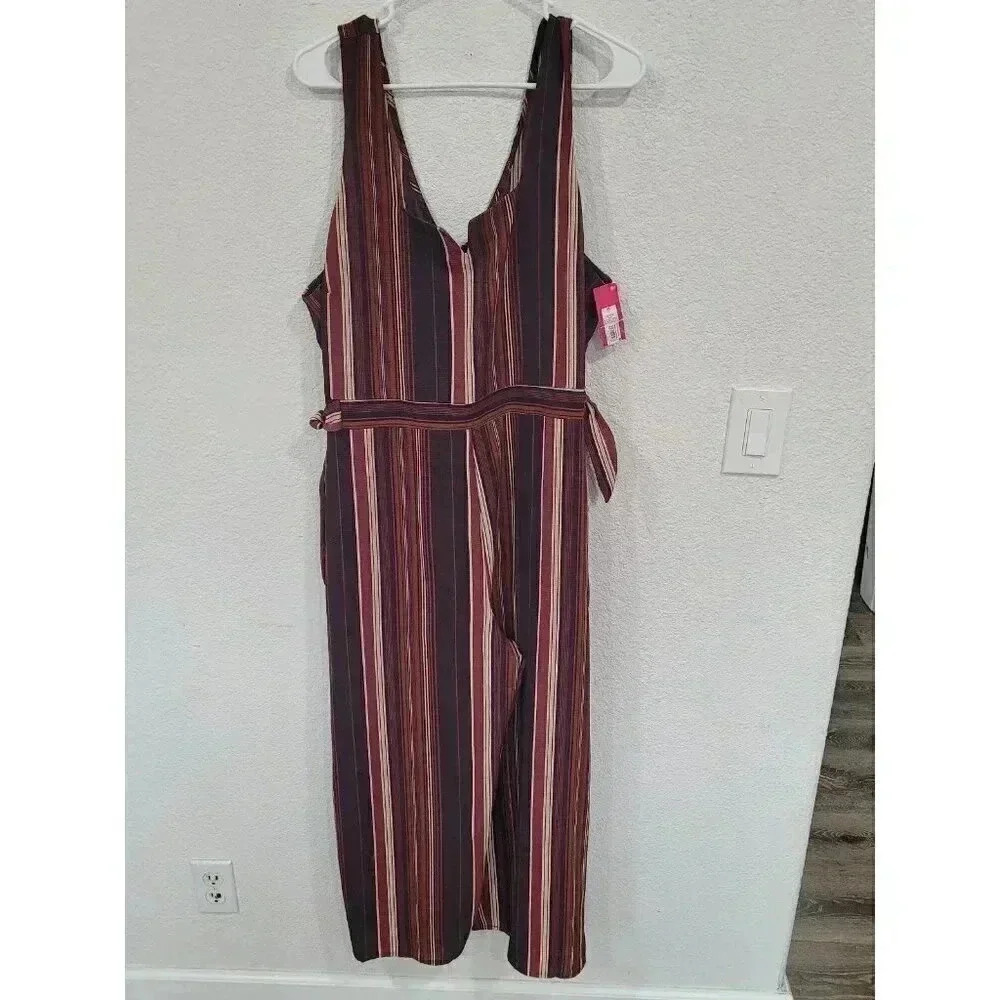 Xhilaration striped wide leg‎ romper size xl #9